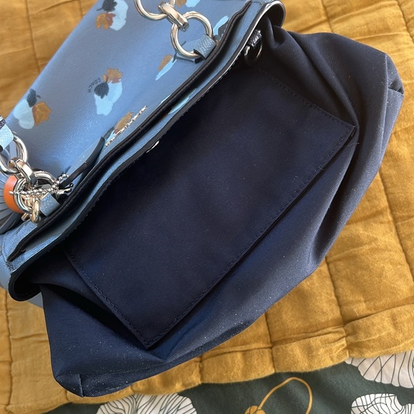 Coach Leather Crossbody Satchel Bag + Keychain - Picture 7 of 8